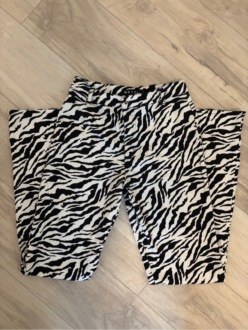 Motel Rocks Black & White Zebra Print Pants